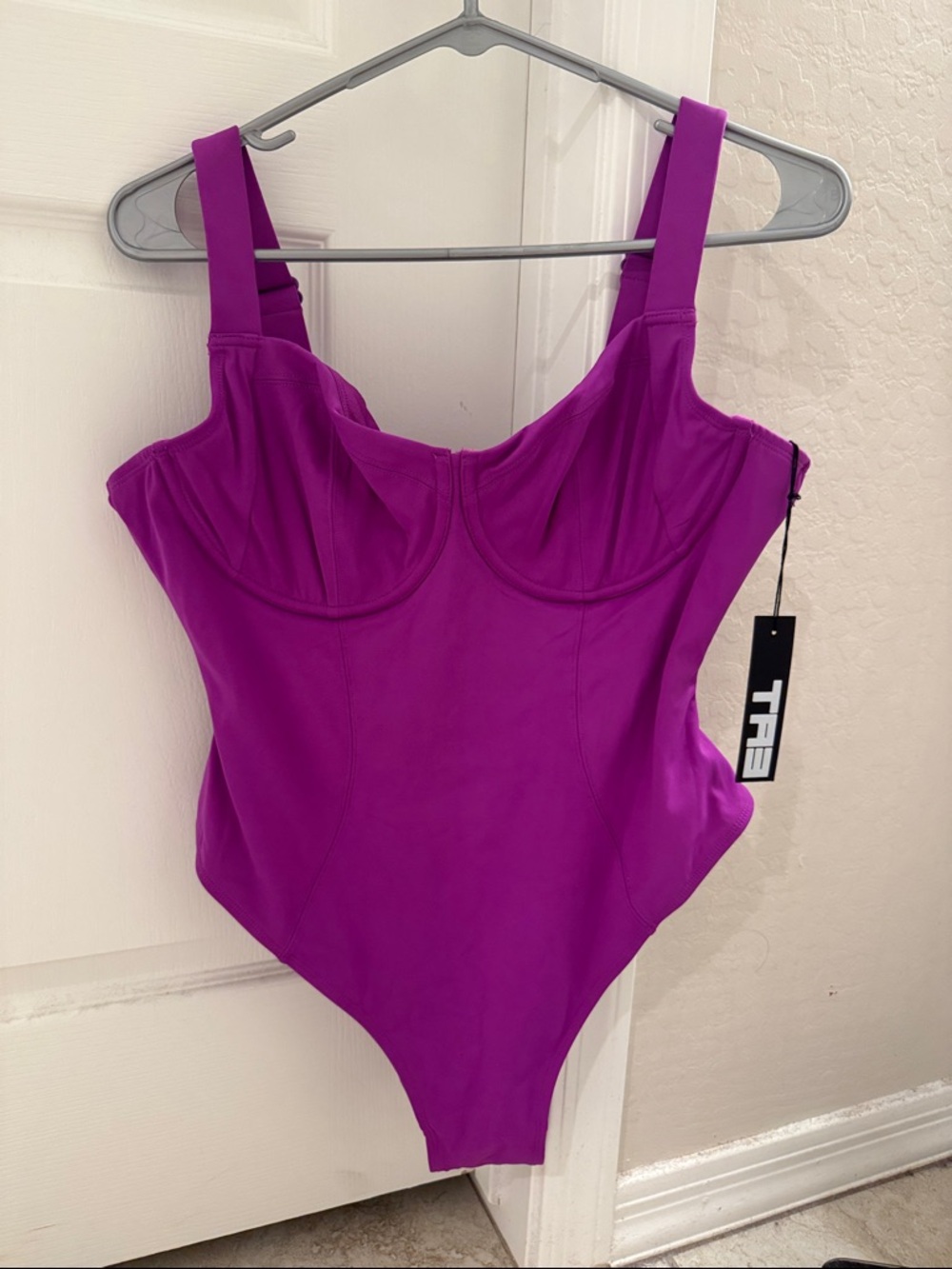 TEAL Structured Purple One-Piece Swimsuit with Supportive Cups